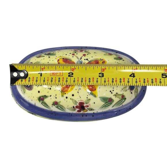 Julie Ueland Enesco Ceramic Trinket Boxes Floral Butterfly Set Vintage 1999 - Picture 7 of 16